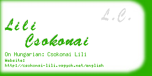 lili csokonai business card